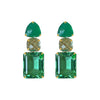 Earrings - Green Onyx, Prasiolite & Green Quartz Trio