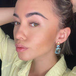 Earrings - Citrine, Blue Topaz & Aquamarine Trio