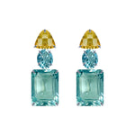 Earrings - Citrine, Blue Topaz & Aquamarine Trio