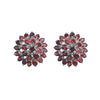 Earrings - Garnet Flower