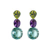 Earrings - Peridot, Amethyst & Aquamarine Trio