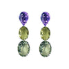 Earrings - Amethyst, Citrine, & Prasiolite Trio