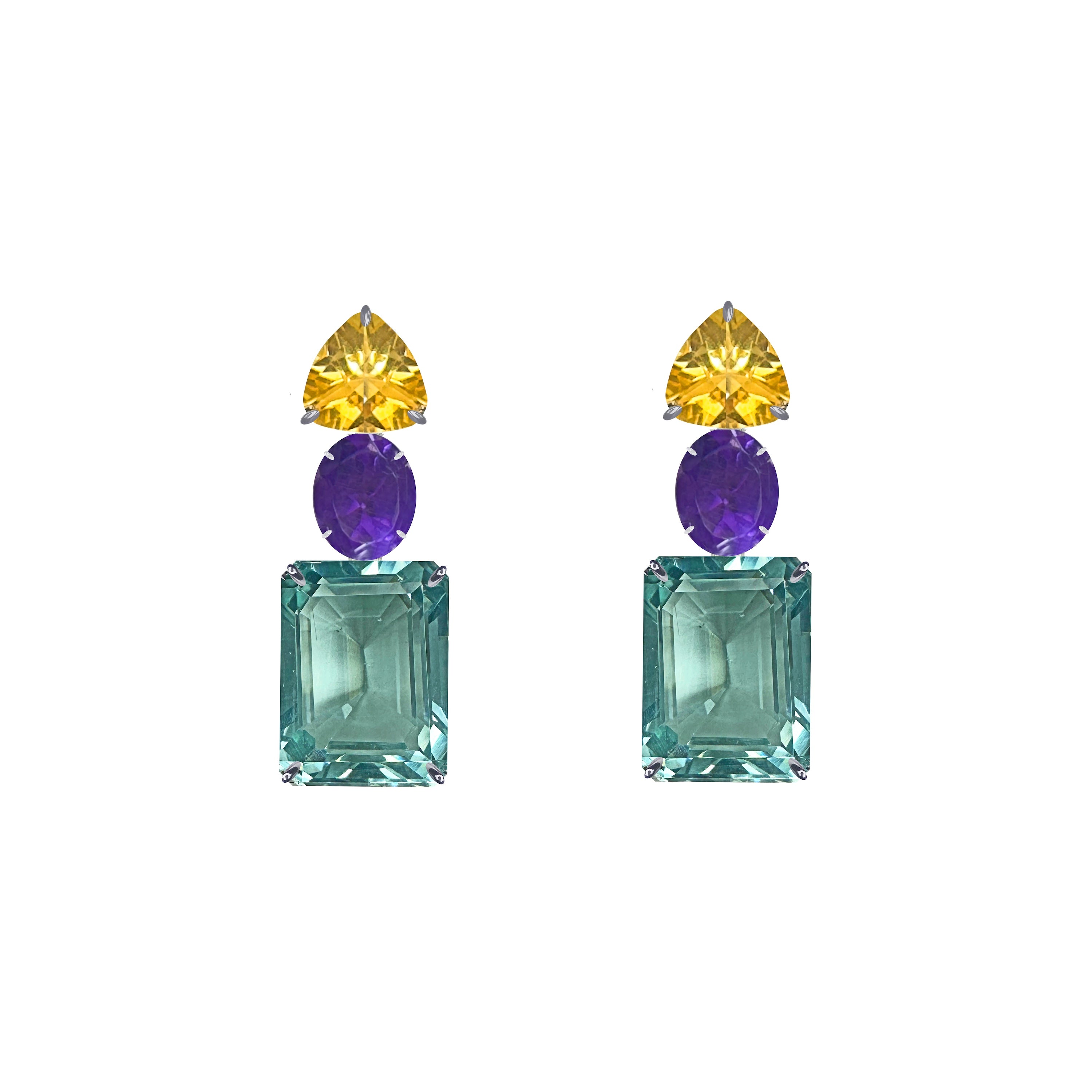 Citrine, Amethyst & Aquamarine Trio