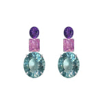 Earrings - Amethyst, Pink Topaz & Aquamarine Trio