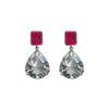 Earrings - Red Quartz & Clear Crystal Quartz