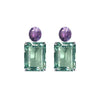 Earrings - Amethyst & Aquamarine Double Drops