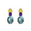 Earrings - Citrine, Amethyst & Aquamarine Trio