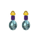 Earrings - Citrine, Amethyst & Aquamarine Trio