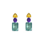 Earrings - Citrine, Amethyst & Aquamarine Trio