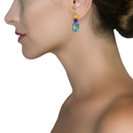 Earrings - Citrine, Amethyst & Aquamarine Trio