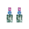 Earrings - Pink Topaz, Blue Topaz & Aquamarine Trio
