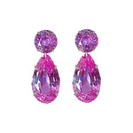 Earrings - Pink Topaz Double Drops