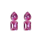 Earrings - Pink Topaz Double Drops