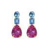 Earrings - Blue Topaz & Pink Topaz Trio