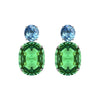 Earrings - Blue Topaz & Green Quartz Double Drops