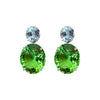 Earrings - Blue Topaz & Green Quartz Double Drops