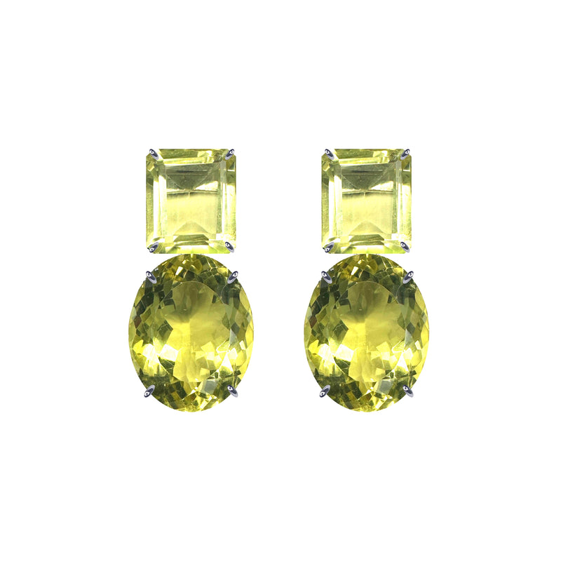 Earrings - Lemon Quartz Duo