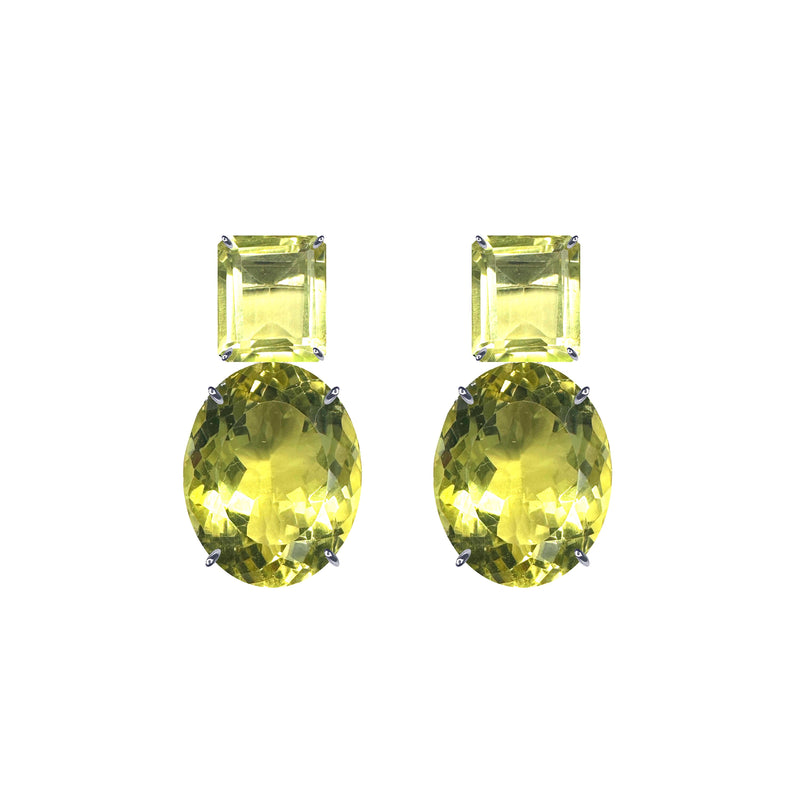 Earrings - Lemon Quartz Duo
