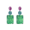 Earrings - Pink Topaz, Blue Topaz, & Green Quartz Trio