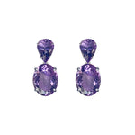 Earrings - Amethyst Double Drops
