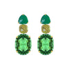 Earrings - Green Onyx, Citrine & Green Quartz Trio