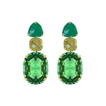 Earrings - Green Onyx, Citrine & Green Quartz Trio