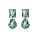 Earrings - Aquamarine Double Drops