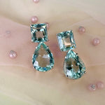 Earrings - Aquamarine Double Drops