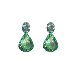 Earrings - Blue Topaz & Green Quartz Double Drops