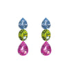 Earrings - Blue Topaz, Peridot & Pink Topaz Trio