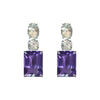 Earrings - Prasiolite, Clear Crystal Quartz & Amethyst Trio