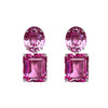 Earrings - Pink Topaz Double Drops