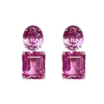 Earrings - Pink Topaz Double Drops