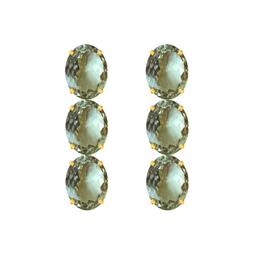 Earrings - Prasiolite Trio