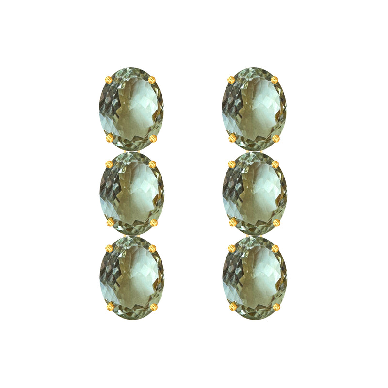 Earrings - Prasiolite Trio