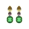 Earrings - Citrine, Amethyst & Green Quartz Trio