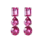 Earrings - Pink Topaz Trio
