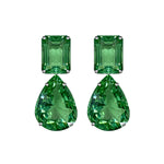 Earrings - Green Quartz Double Drops