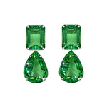 Earrings - Green Quartz Double Drops