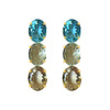 Earrings - Blue Topaz, Prasiolite & Citrine Trio