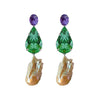 Earrings - Amethyst, Green Quartz & Baroque Pearl Trio