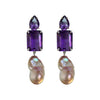 Earrings - Amethyst & Baroque Pearl Trio