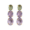 Earrings - Prasiolite & Amethyst Trio