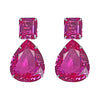 Earrings - Pink Topaz Double Drops