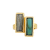 Ring - Double Bar - Green Quartz and Labradorite