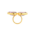 Ring - Double Amethyst Faceted