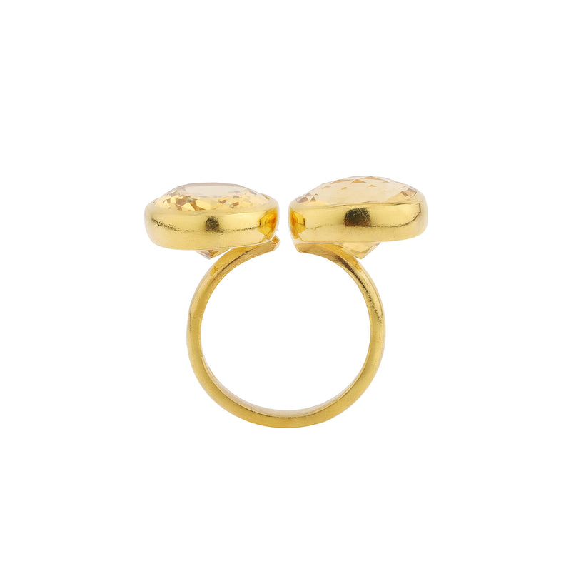 Ring - Double Citrine Faceted