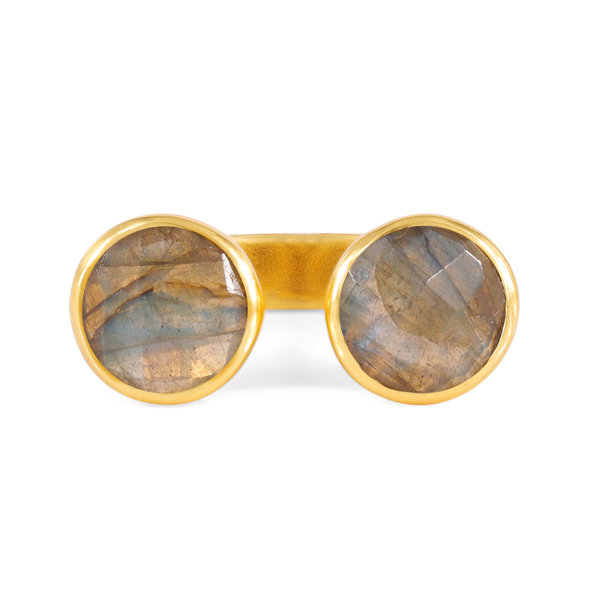 Gemini Ring in Labradorite in Labradorite, gold plated, handcrafted gemstone rings Singapore