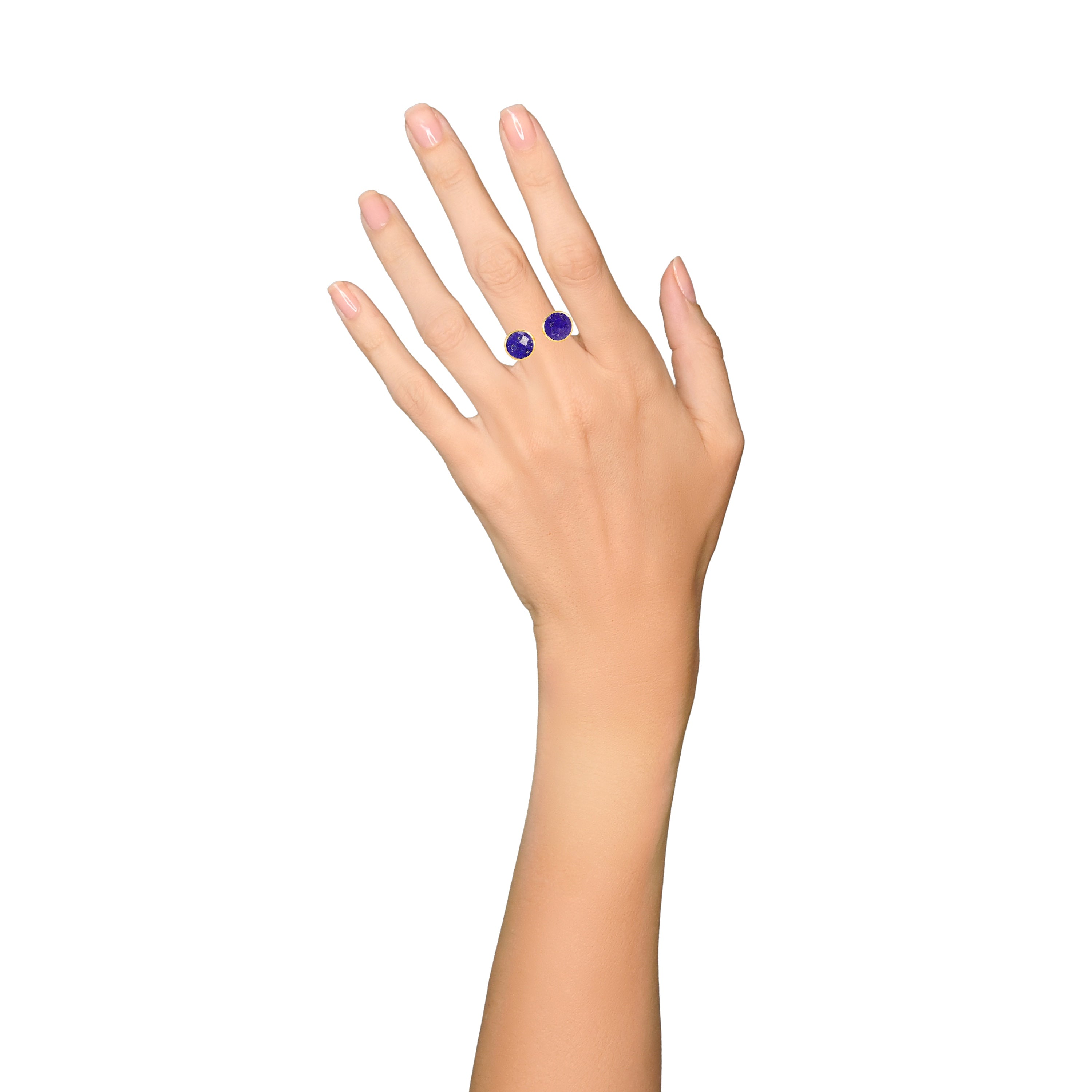 Gemini Ring in Lapis Lazuli in Lapis Lazuli, gold plated, handcrafted gemstone rings Singapore