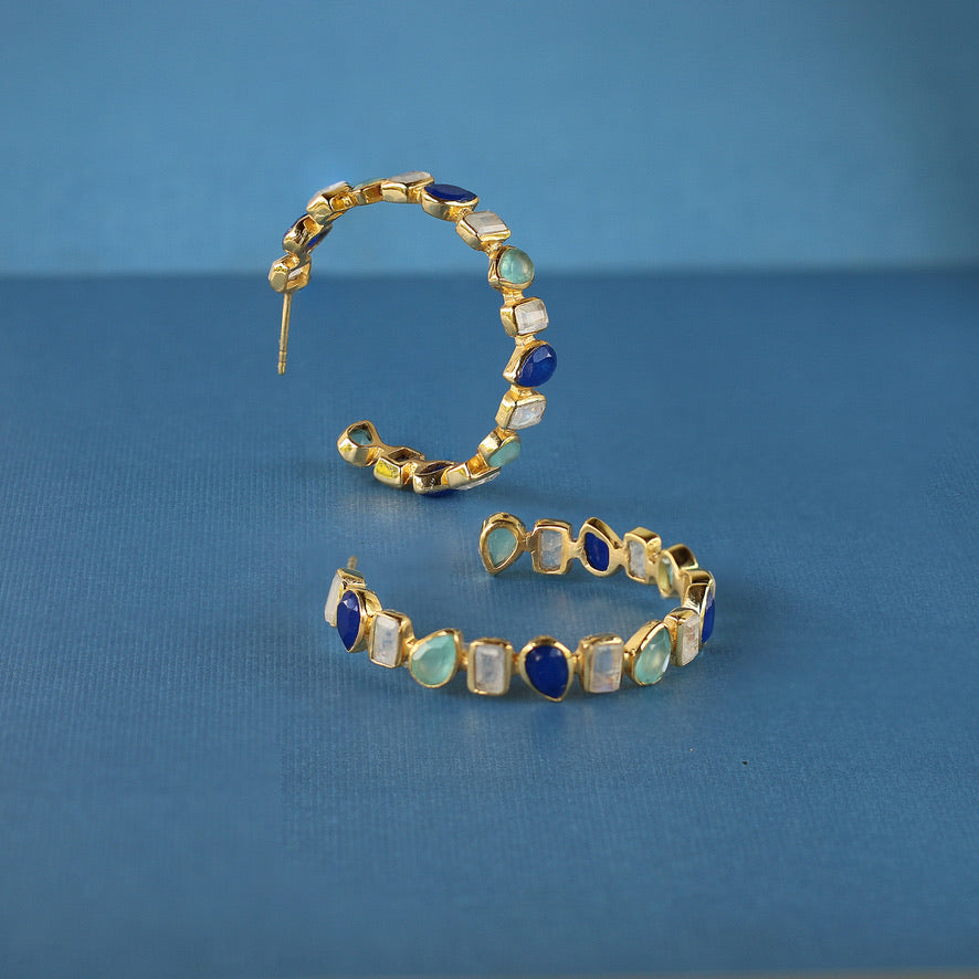 Mixed Hoops in Blues